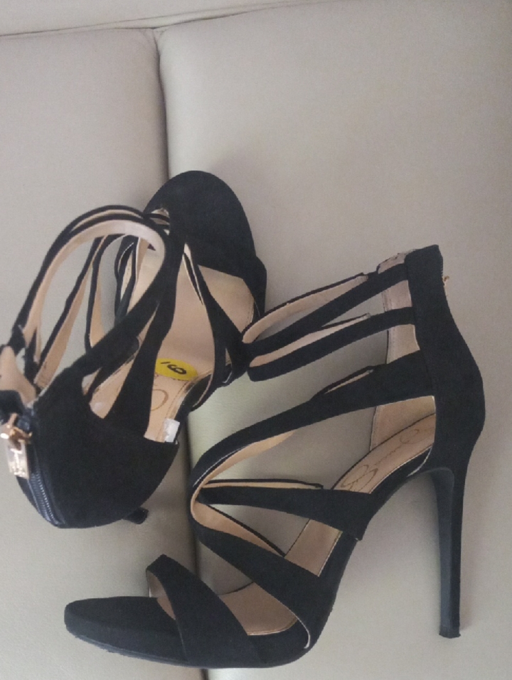 Jessica Simpson Black Strappy High Heel Sandals Size 9